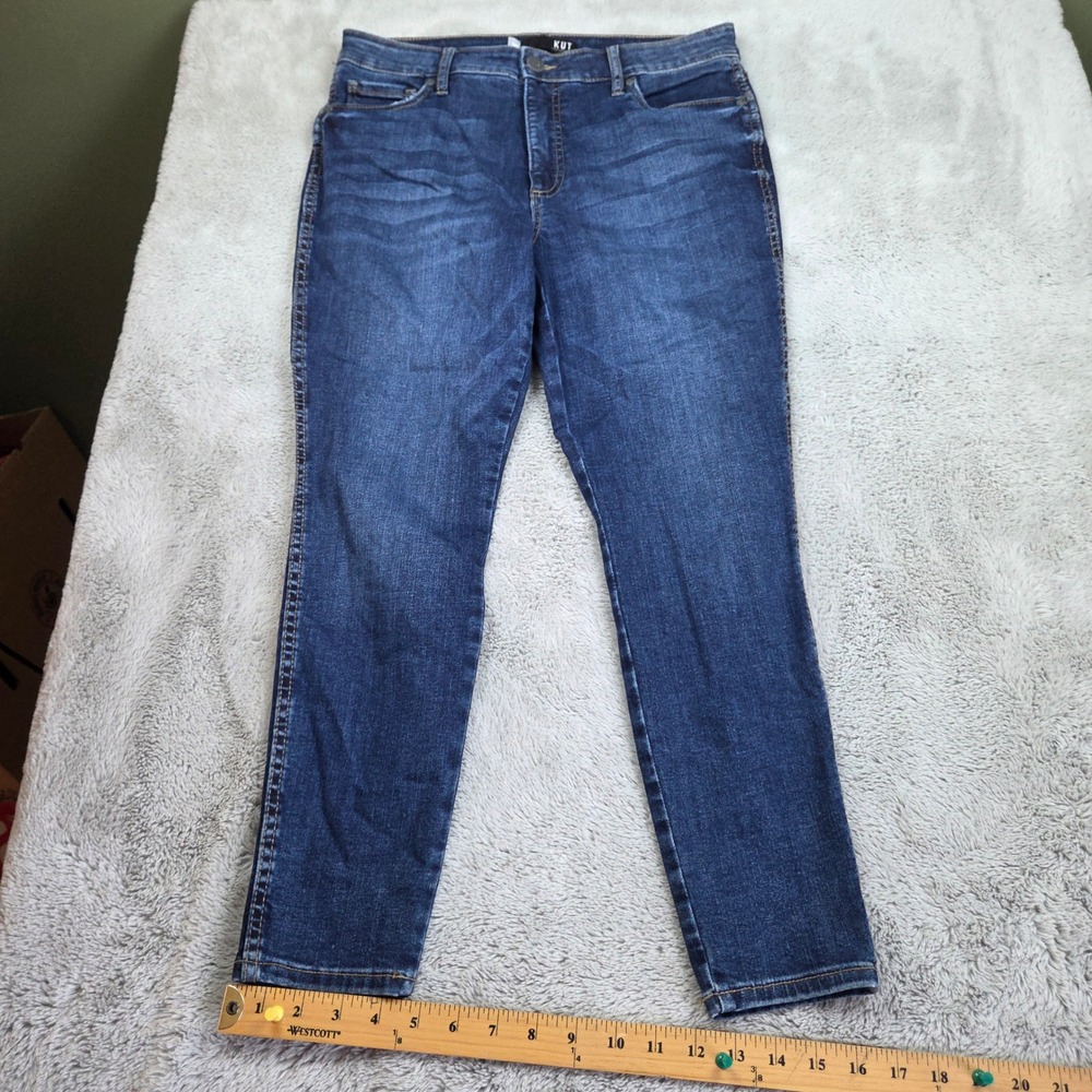 KUT from the Kloth Donna Ankle Skinny Jeans Womens 10P Fab Ab High Rise Blue